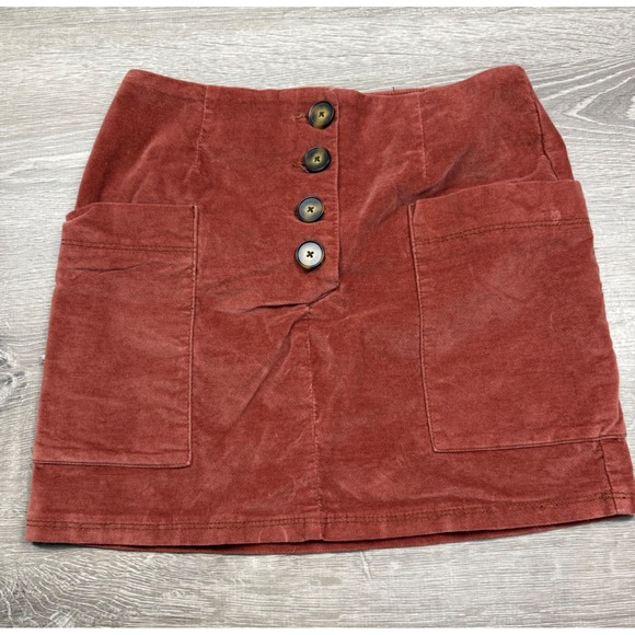 BDG Urban Outfitters Dresses & Skirts - BDG Urban Outfitters Rust Corduroy Mini Skirt Button Front Pockets Small